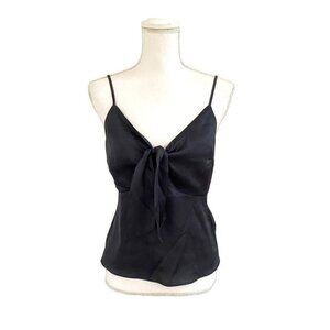 Abercrombie & Fitch Satin Tie Front Cami Black Sz Med
